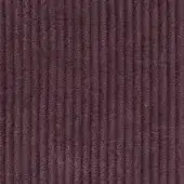 Brera A4i Lilla fabric sample displays a vertical corduroy weave in muted deep purple, with a soft, fuzzy texture and consistent ribbed structure.